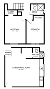 Two bedroom bedroom floor plan
